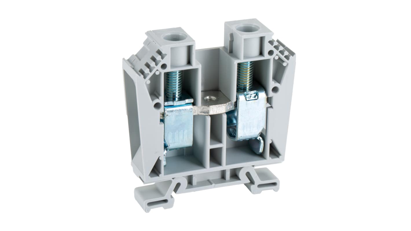 RS PRO Grey, 50mm², 1-Level, Cage Clamp Termination
