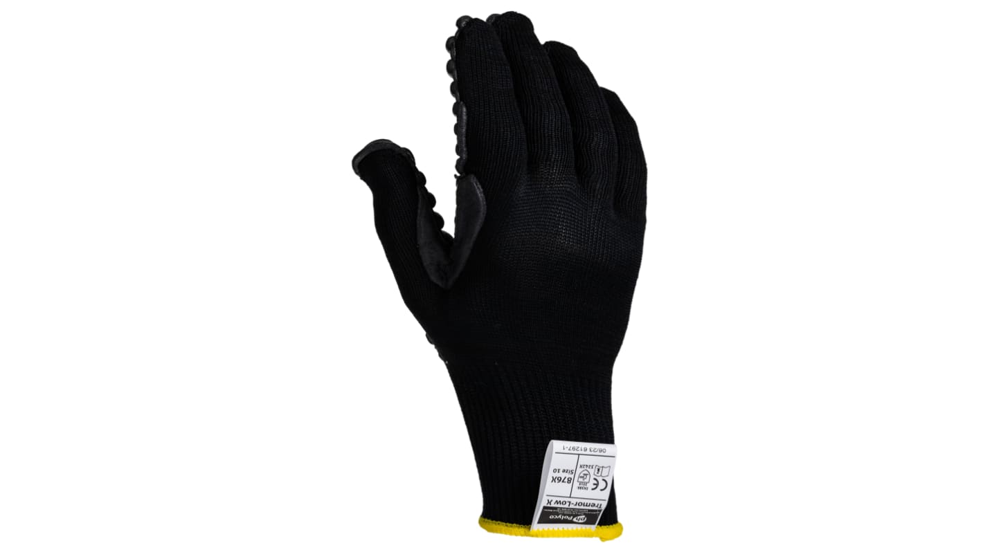 Polyco Healthline Handschuhe für Präzisionsarbeiten, Größe 10, Vibrationsgeschützt Schwarz