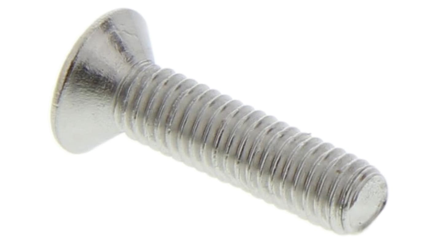 RS PRO Plain Countersunk Stainless Steel Tamper Proof Security Screw, M3 x 12mm