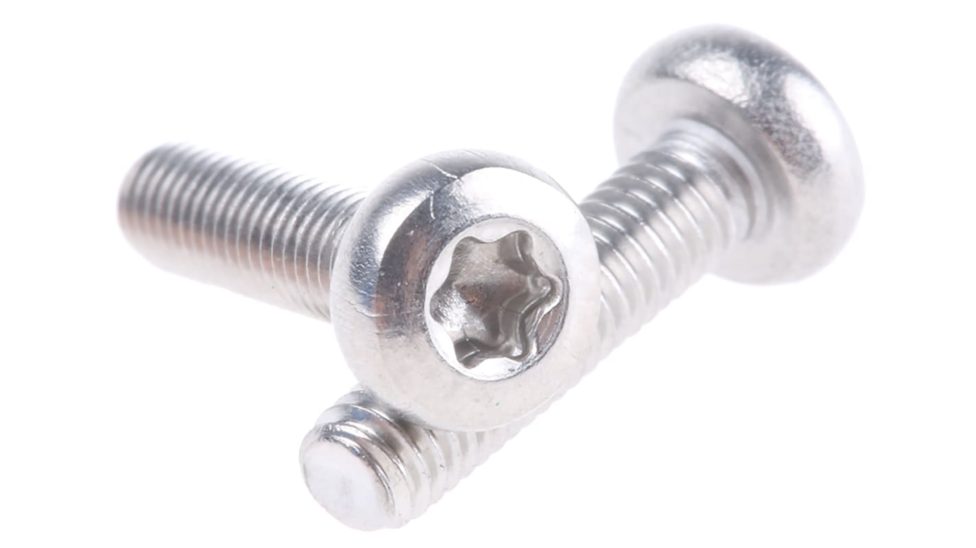 RS PRO Hexalobular Recess Pan A2 304 Stainless Steel Machine Screw, M3