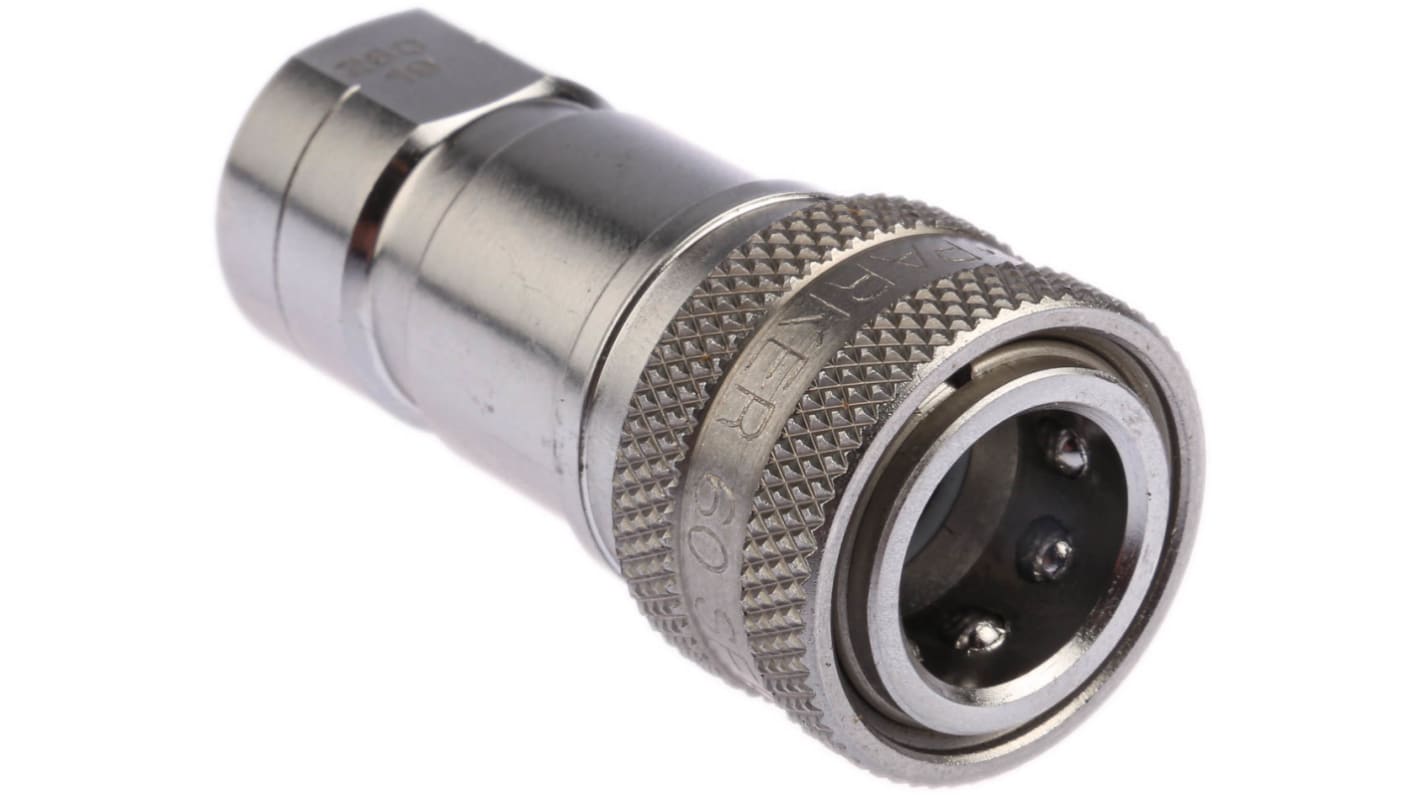 Parker Stainless Steel Female Hydraulic Quick Connect Coupling, G 1/4 Female