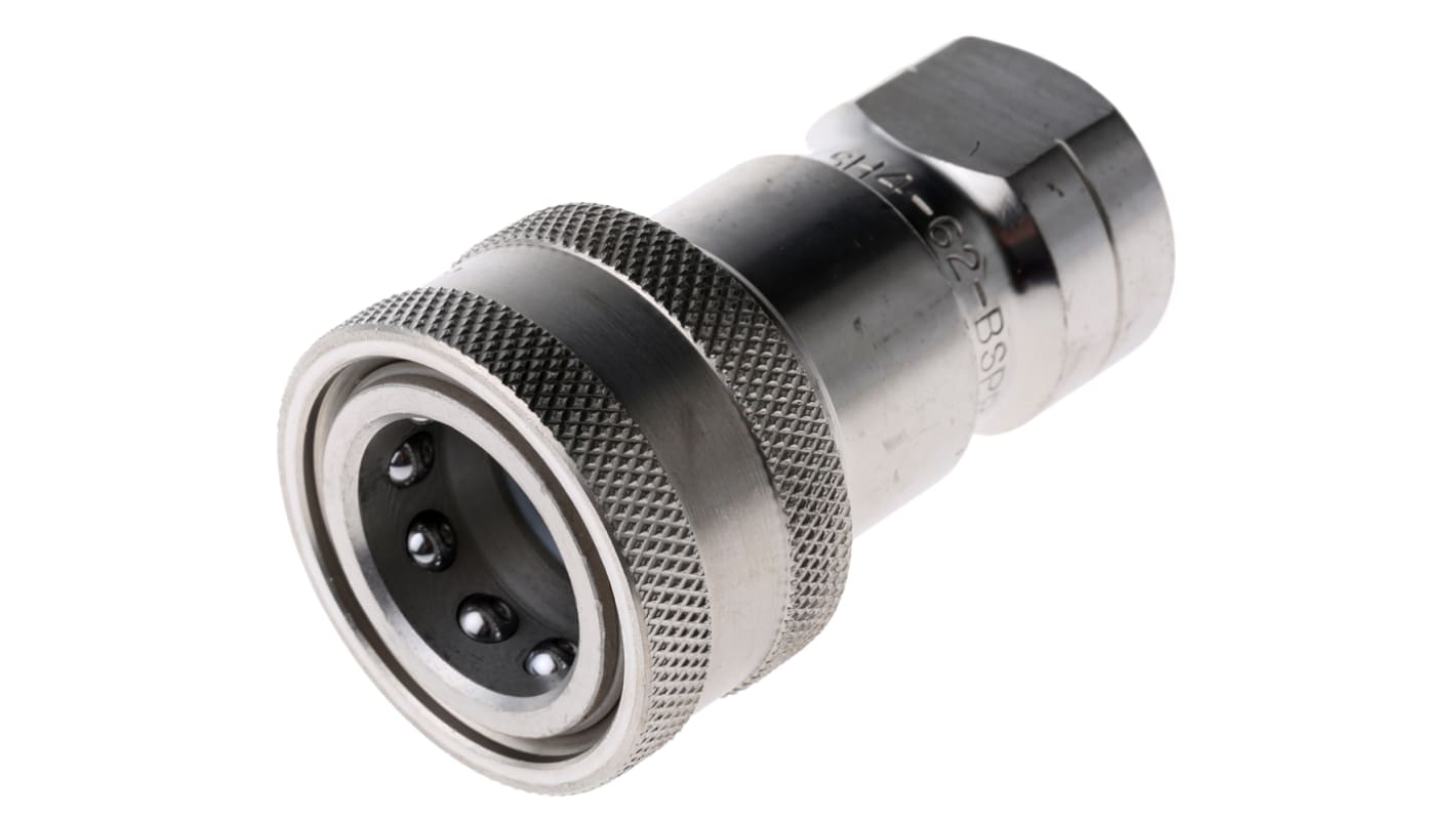 Parker Stainless Steel Female Hydraulic Quick Connect Coupling, G 1/2 Female