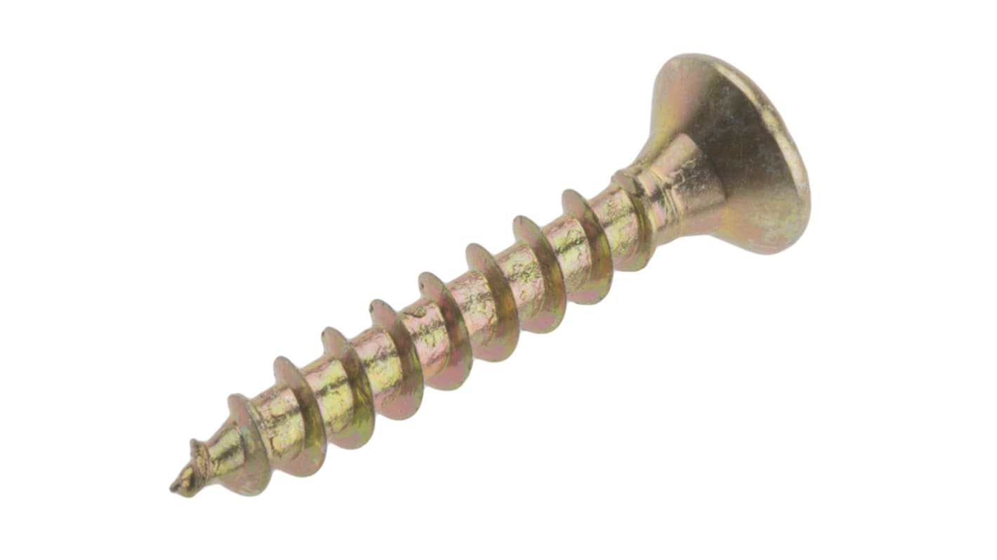 RS PRO Pozidriv Holzschraube, 4mm Stahl Senkkopf 25mm metrisch