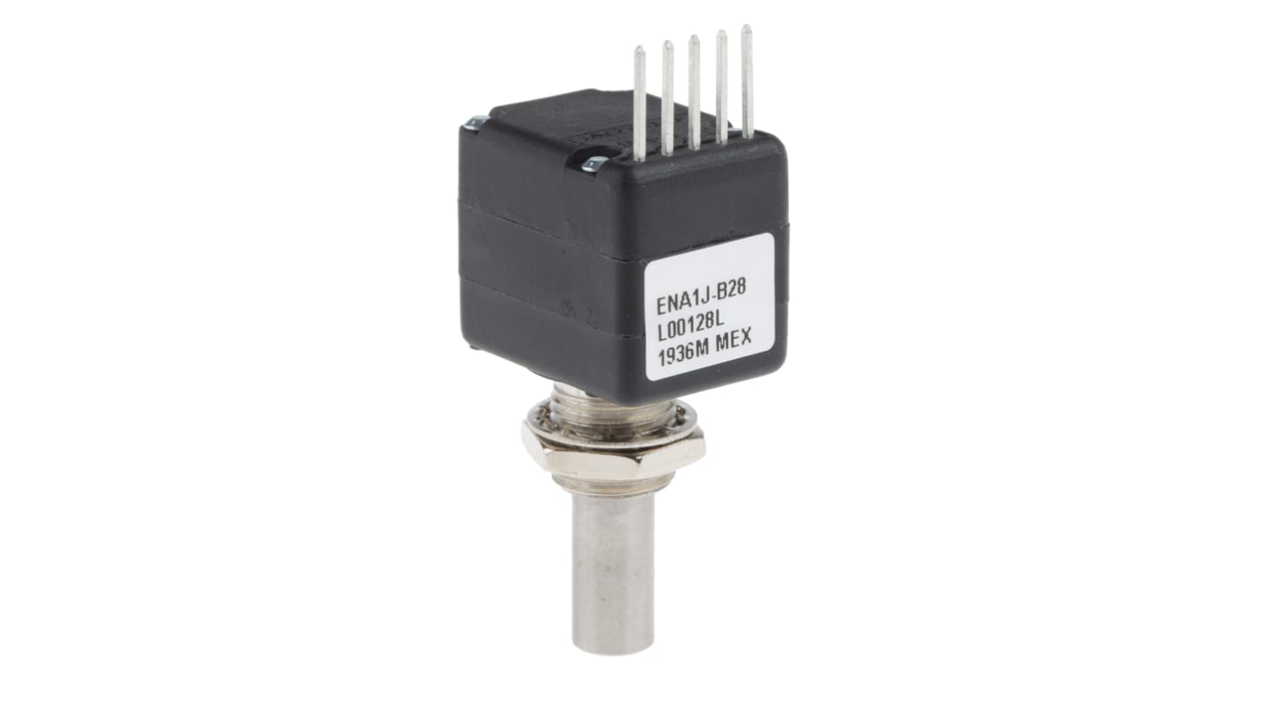 Bourns 增量光电编码器, 128脉冲/转, 5V 直流电源, 圆轴, 6.35 mm。轴径, 22.23mm轴长, 支架, 数字方波信号