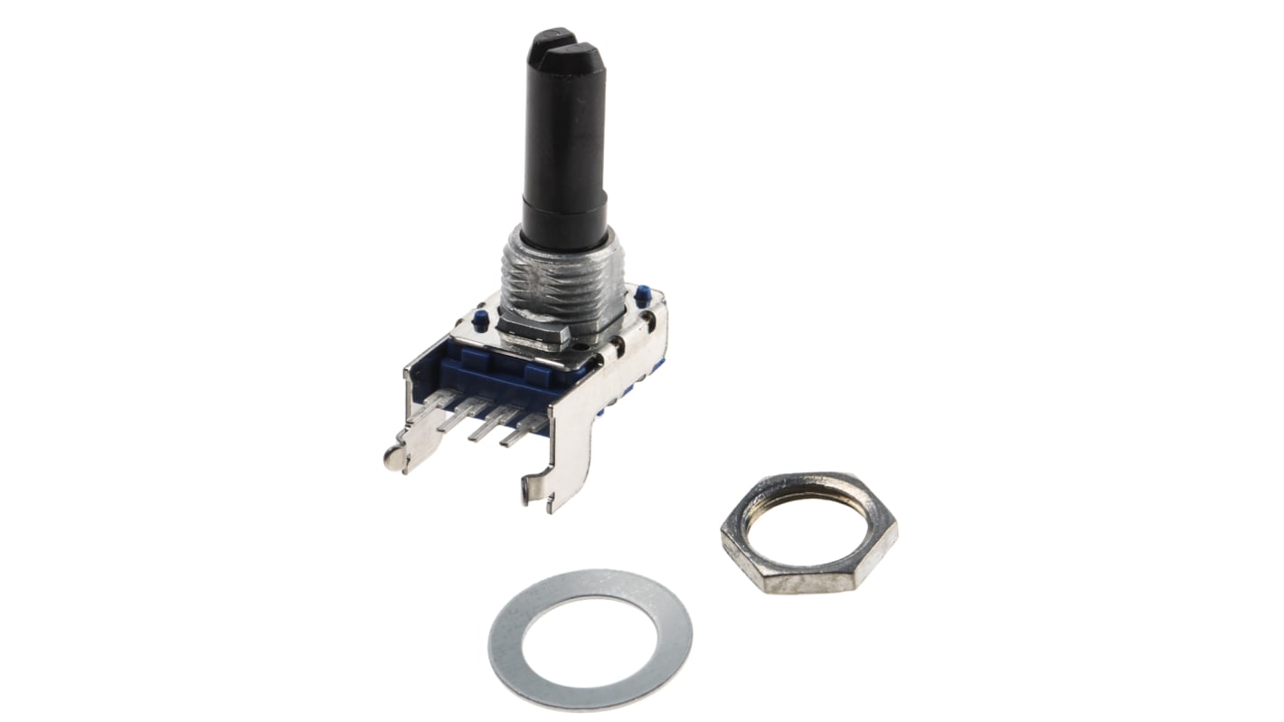 Alps Alpine 10kΩ Rotary Carbon Film Potentiometer, Panel Mount (Through Hole), RK11K1120ABW