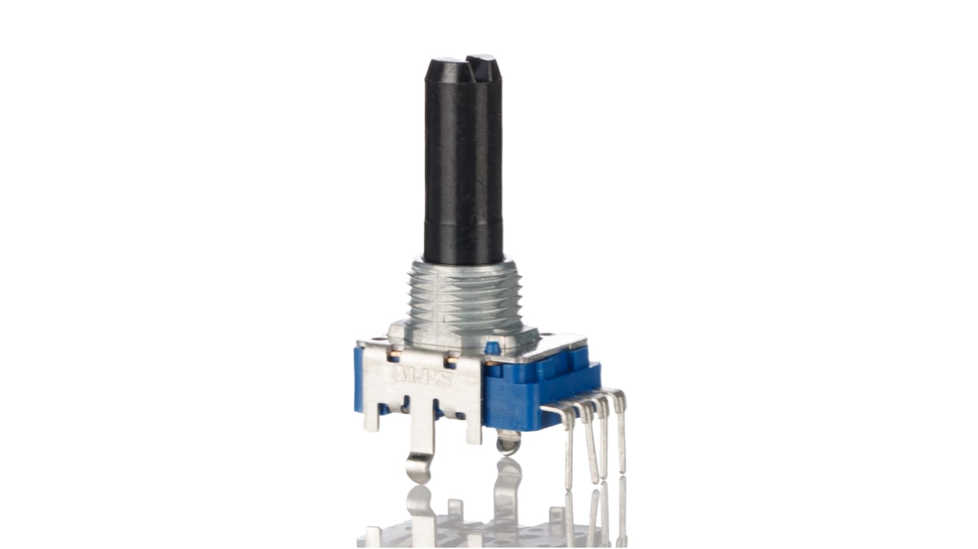 Alps Alpine 旋转碳膜电位器, 100kΩ, 0.05W, 6 mm轴径, ±20%容差, 面板, 通孔安装, RK11K系列