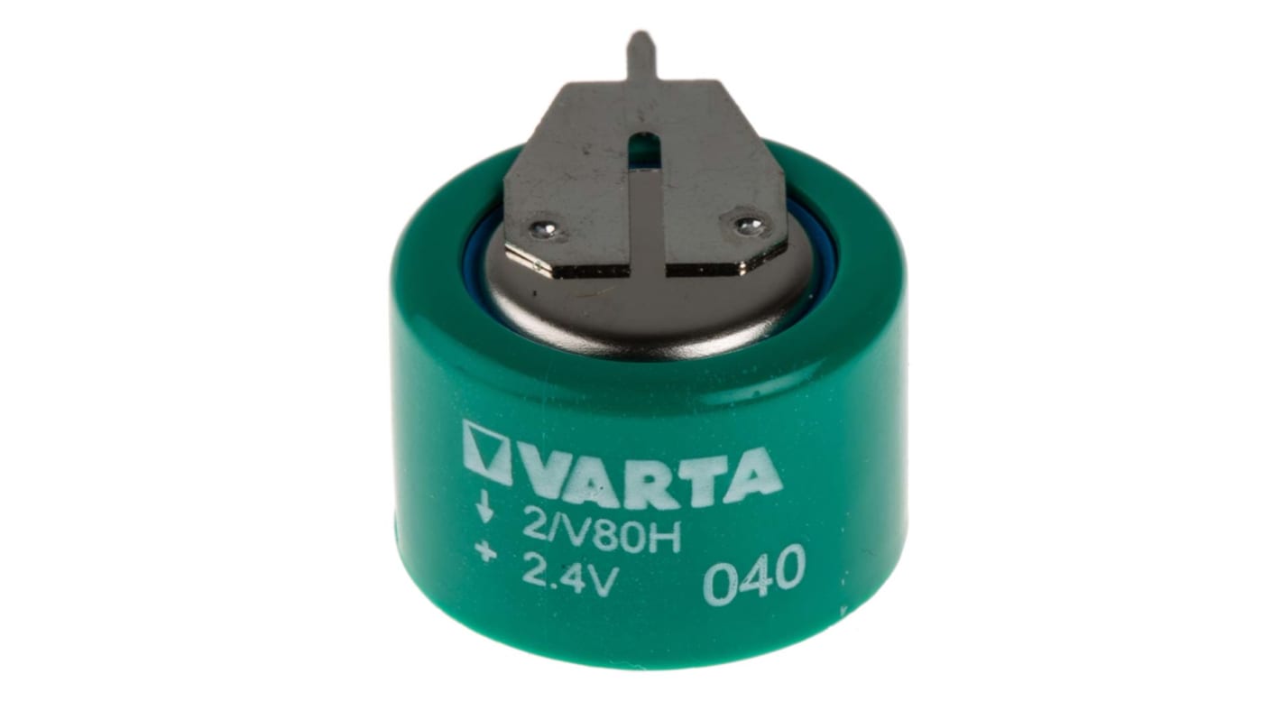 Pile bouton rechargeable Varta 2.4V, 80mAh, 15.5mm, NiMH, V80H