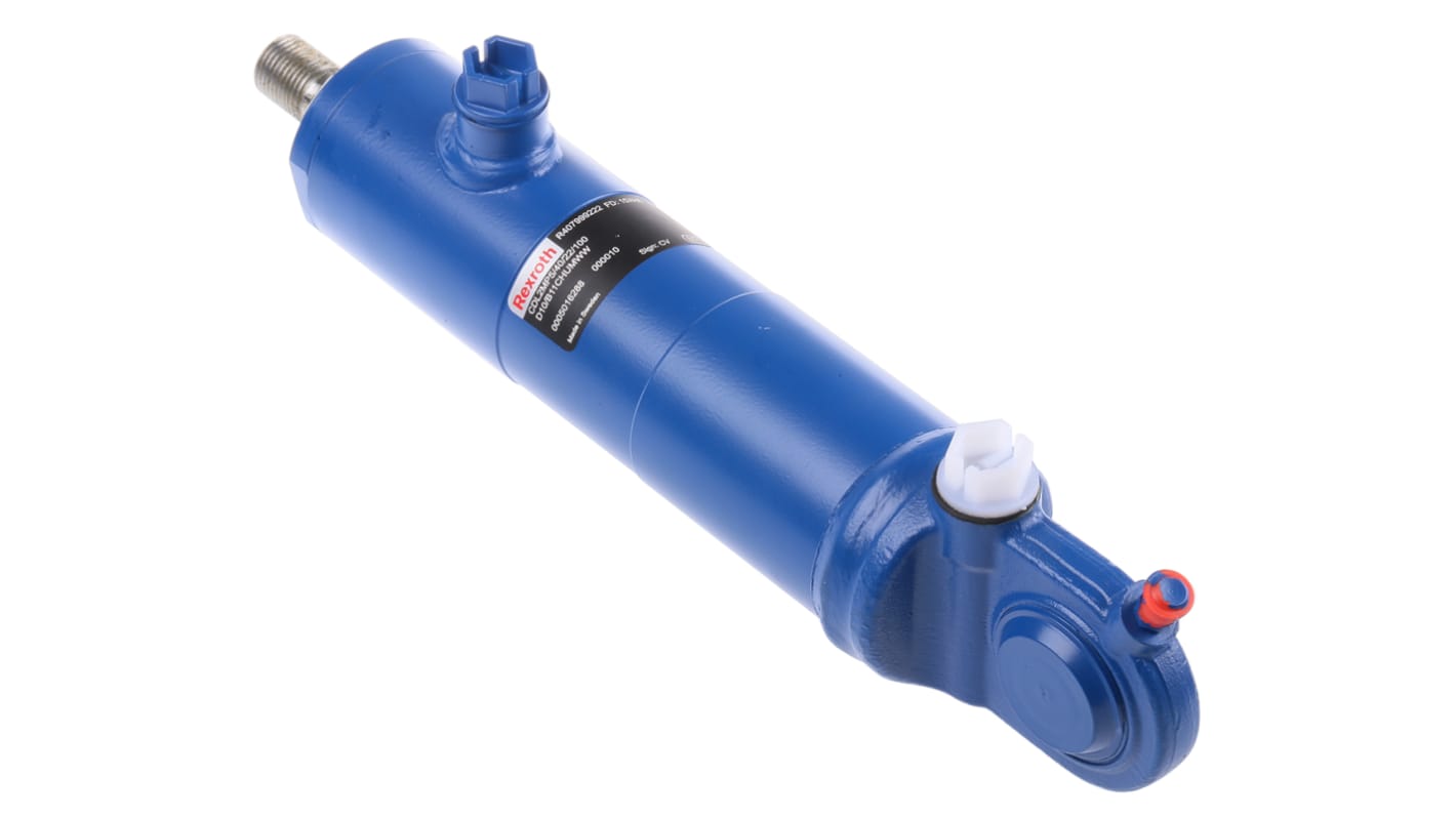 Cilindro idraulico fisso Bosch Rexroth, serie 1X, foro 40mm, corsa da 100mm, 160bar max, 14.02kN, portata ingr
