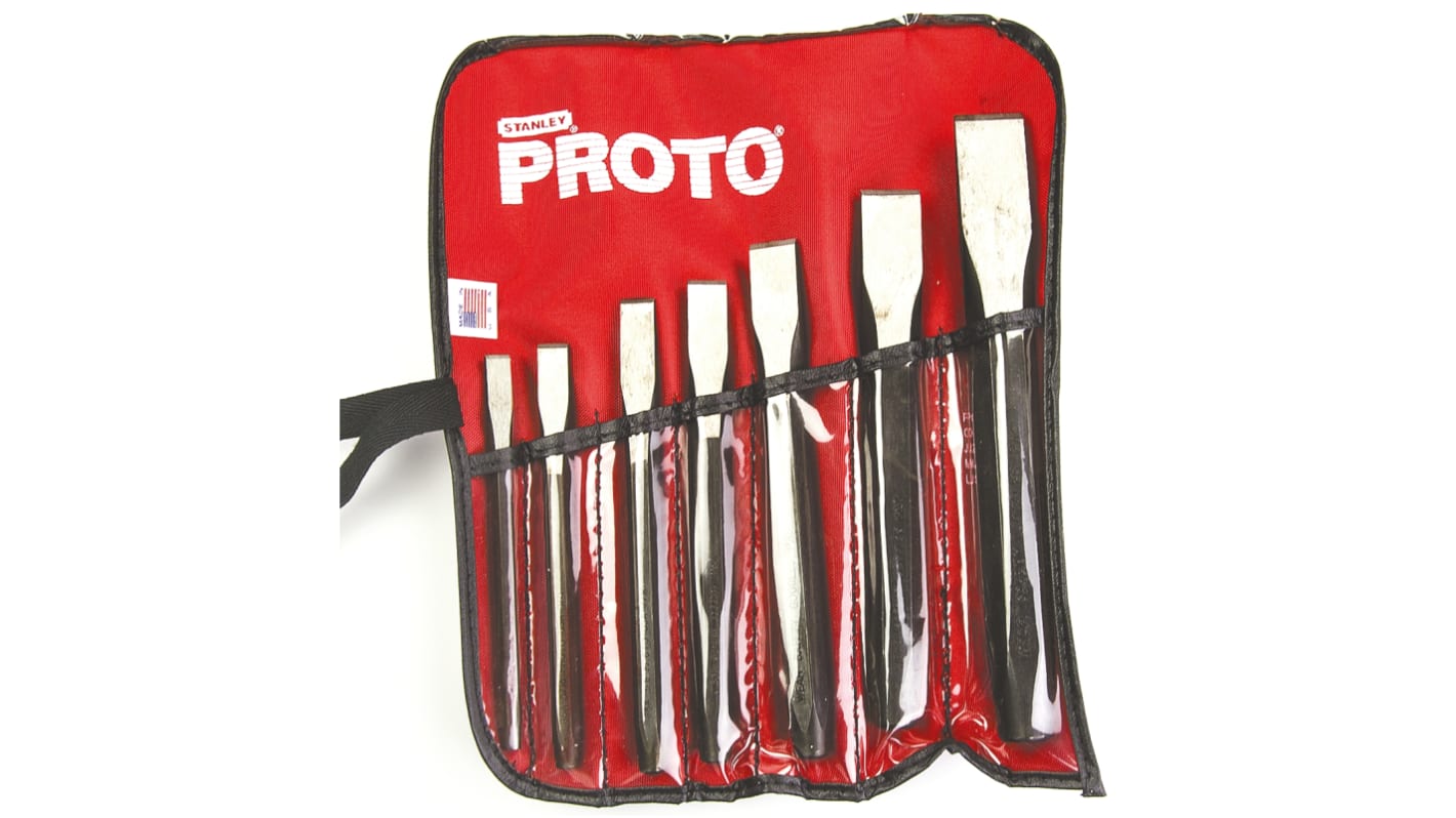 86B Stanley 7 Piece Steel Cold Chisel Set 5 16 in 0.375 in 0.4375 in 0.5 in 0.625 in 0.75 in 0.875 in Blade Width RS
