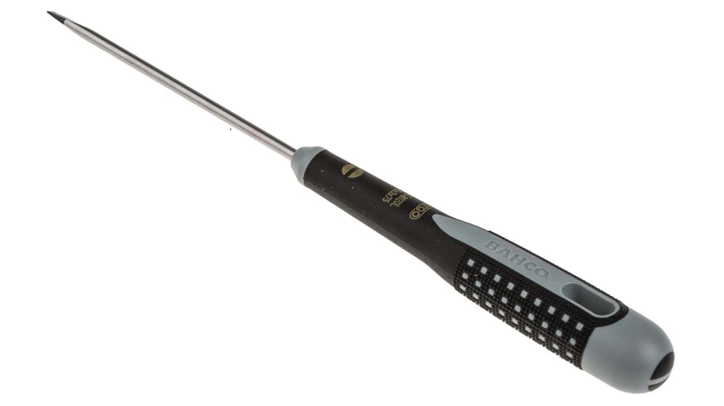 Bahco 一字标准螺丝刀, 3 x 0.5 mm规格, 75 mm刀长, 178 mm总长, 合金钢刀片, BE-8020