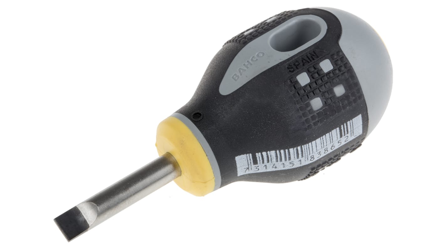 Bahco Slotted  Screwdriver, 6.5 x 1.2 mm Tip, 25 mm Blade, 83 mm Overall
