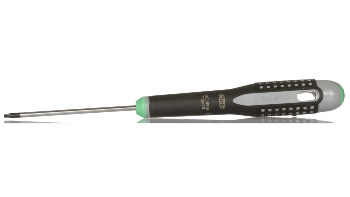Bahco Torx  Screwdriver, T10 Tip, 75 mm Blade, 197 mm Overall