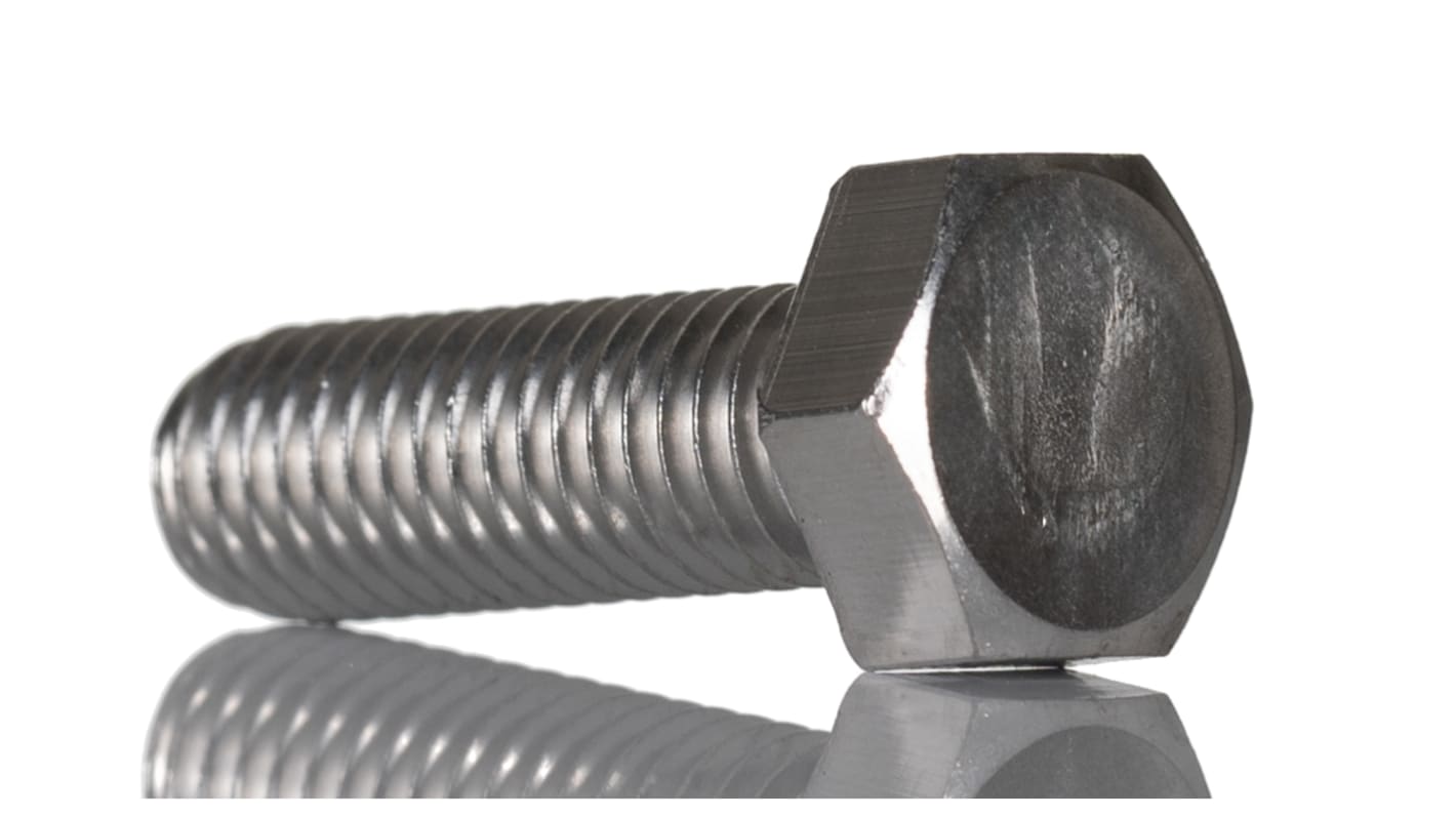 RS PRO Stainless Steel, Hex Bolt, M10 x 25.0mm