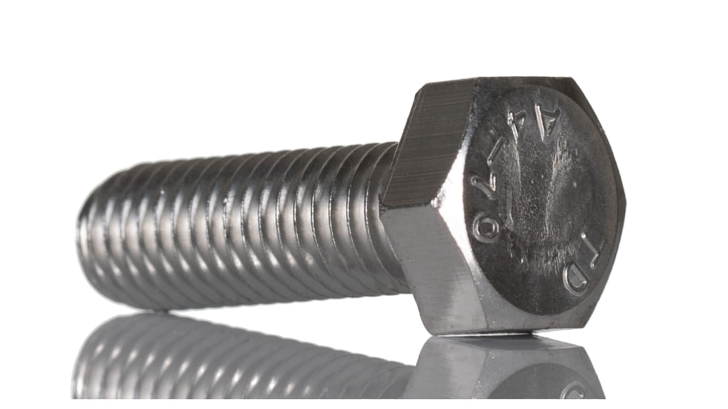 Śruba z łbem sześciokątnym gwint M8 25.0mm skok 1.25mm Stal nierdzewna Sześciokątny RS PRO