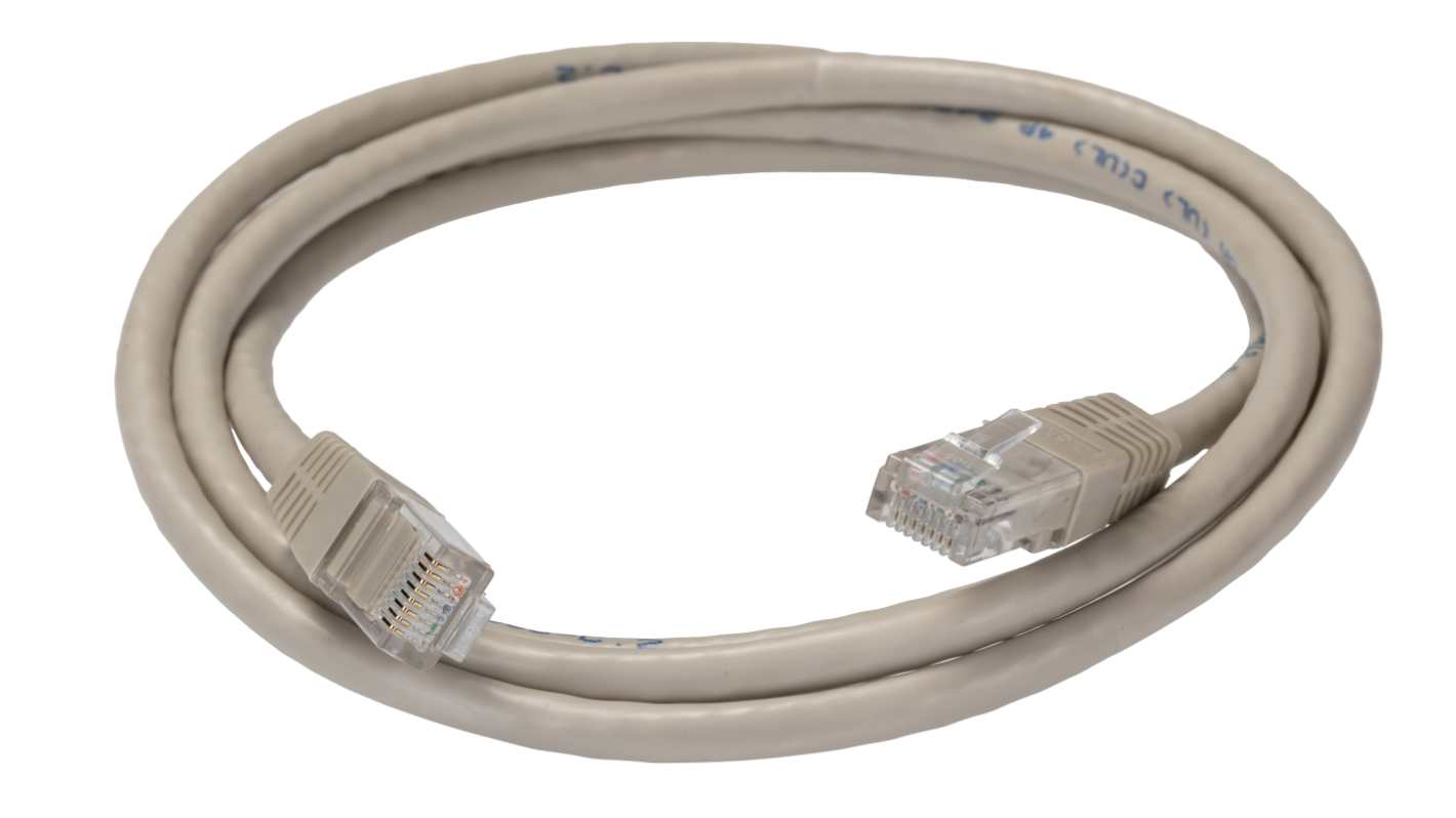 RS PRO, 1.5m Cat6, Grey RJ45 to Male RJ45 Male, UTP, Terminated PVC Sheath