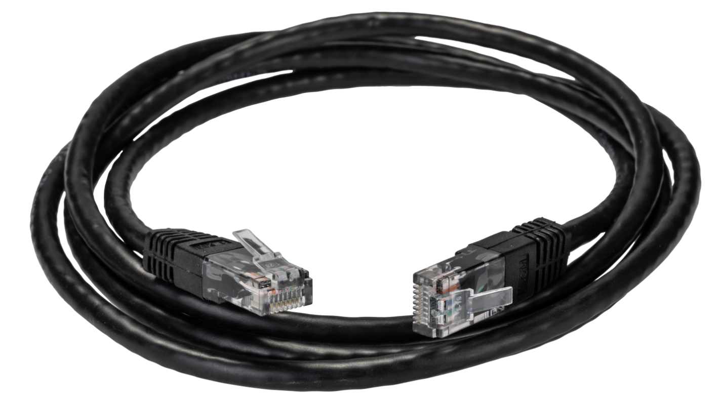 RS PRO, 1.5m Cat6, Black RJ45 to Male RJ45 Male, UTP, Terminated PVC Sheath