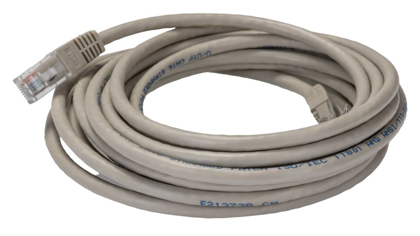 RS PRO, 4m Cat6, Grey RJ45 to Male RJ45 Male, UTP, Terminated PVC Sheath