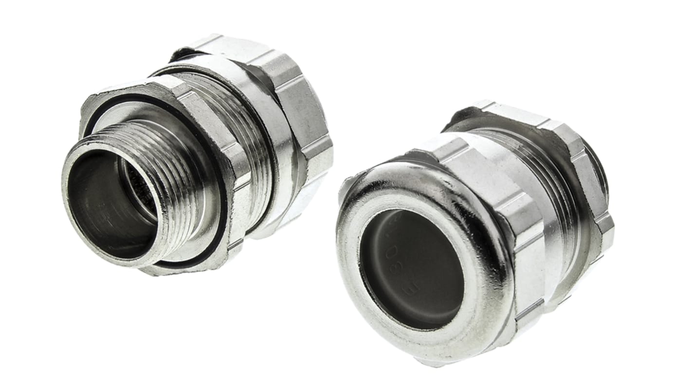 ABB Metallic Nickel Plated Brass Cable Gland, M25 Thread, 14mm min., 18mm max., IP68