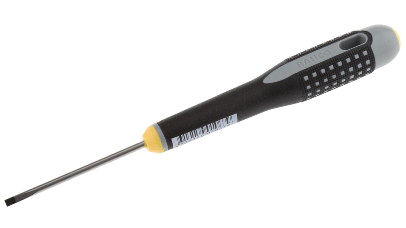 Bahco Slotted  Screwdriver, 3 x 0.5 mm Tip, 60 mm Blade, 163 mm Overall