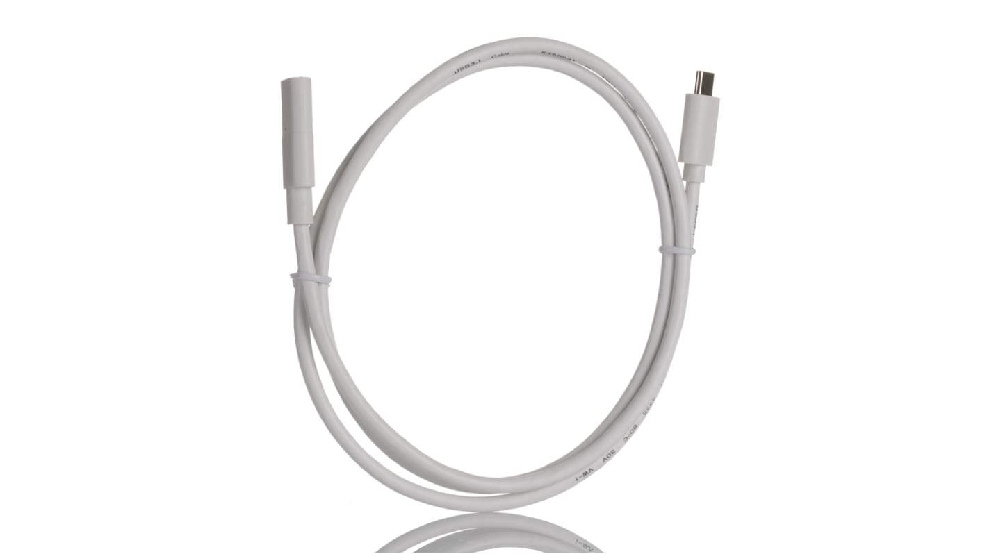 RS PRO USB 3.1, Male USB C to Female USB C, 1m
