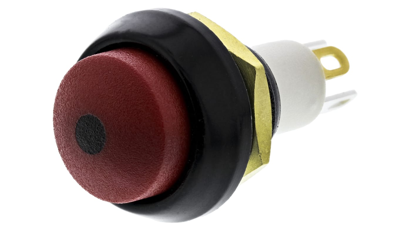 ITW Illuminated Miniature Push Button Switch, Momentary, Panel Mount, 13.65mm Cutout, SPST, Red LED, IP67