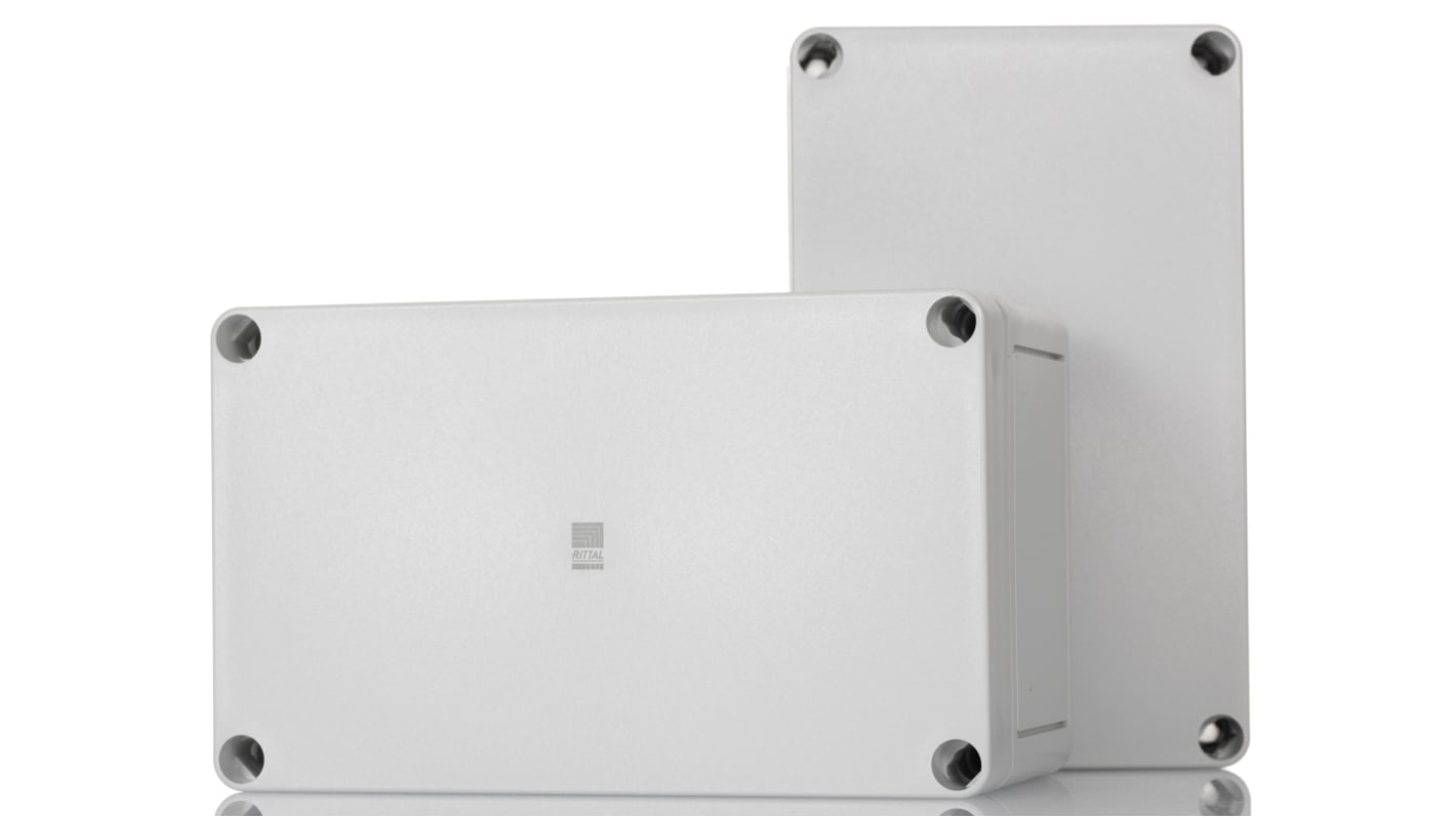 Rittal 壁挂式外壳, 塑料主体, RAL7035, IP66, 110 mm高x180 mm宽x90mm深, PK系列