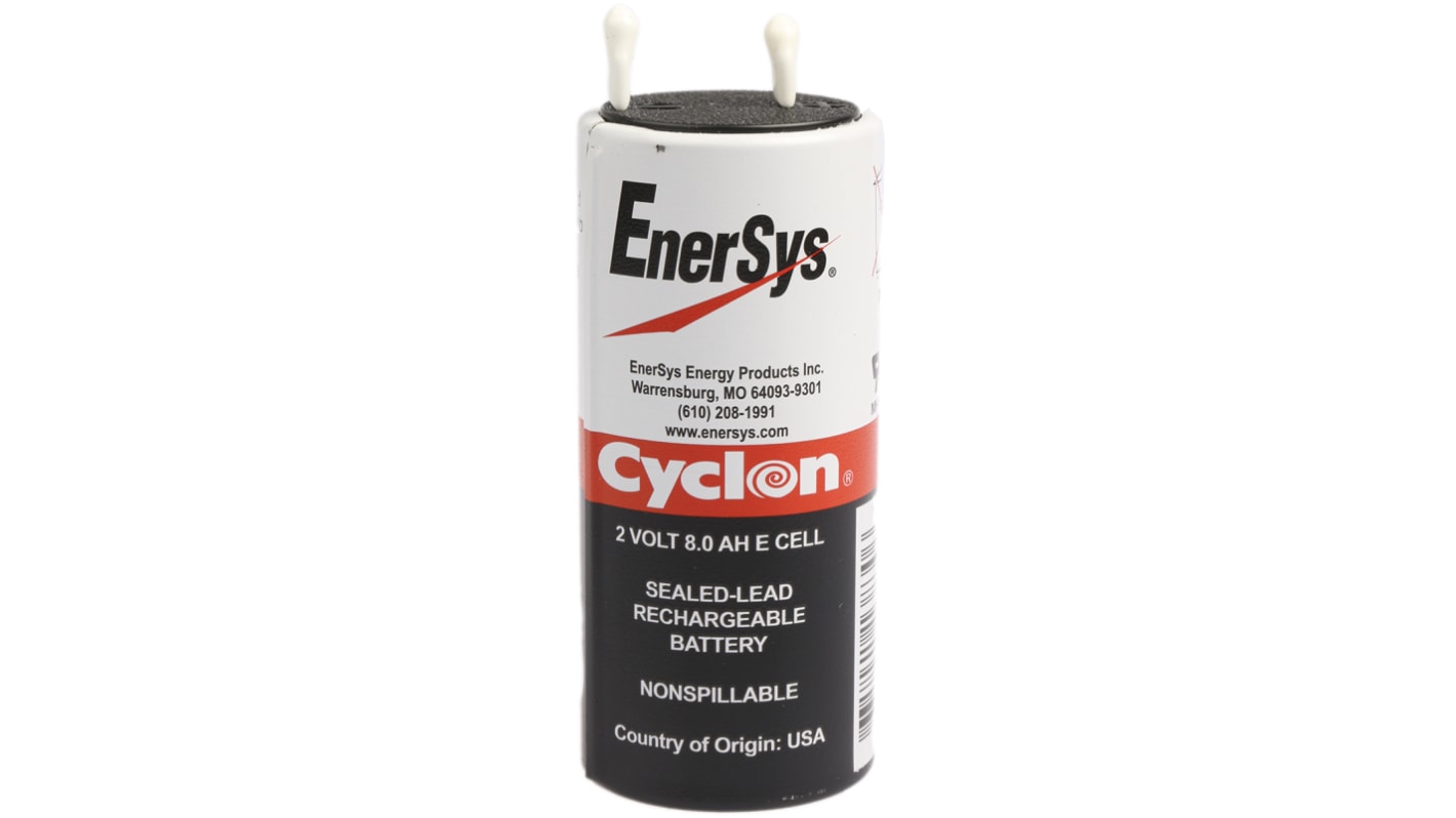 Enersys 2V Tab Sealed Lead Acid Battery, 8Ah