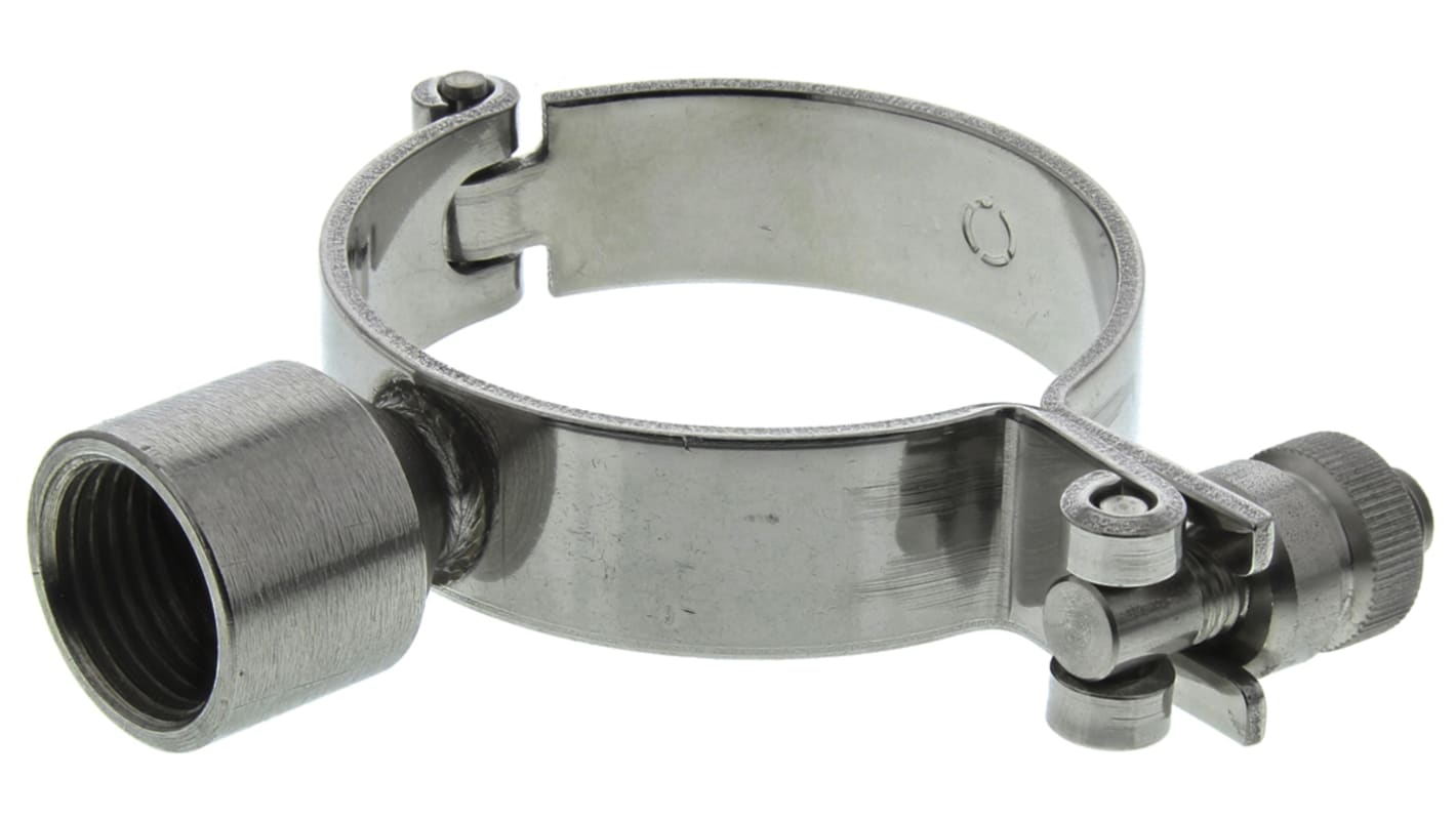 RS PRO Stainless Steel Silver Hinged Pipe Clamp, 2 1/2in