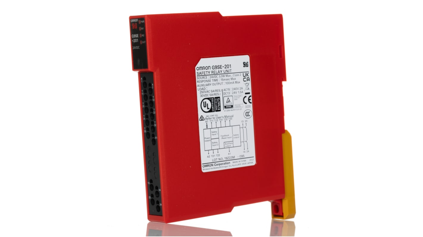 Omron G9SE Emergency Stop Safety Relay, 24V dc, Dual-Channel, 2 Safety Contacts