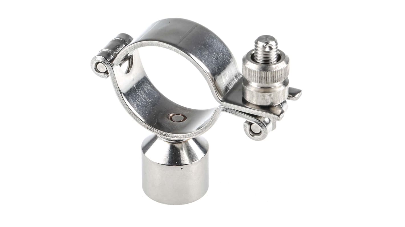 RS PRO Stainless Steel Silver Hinged Pipe Clamp, 1 1/2in