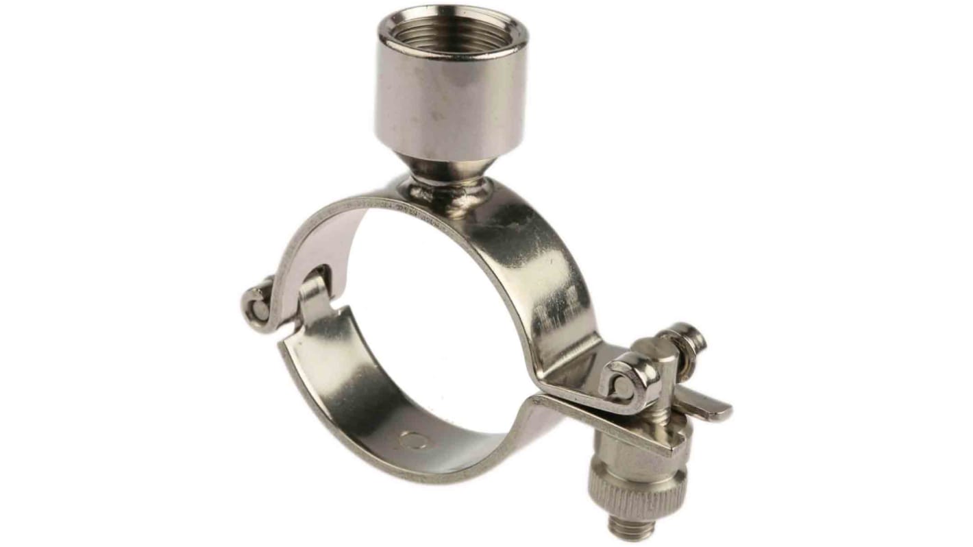 Clip per tubo con gancio in Acciaio inox Argento RS PRO, diametro foro di fissaggio 1/2 BSP 2poll.