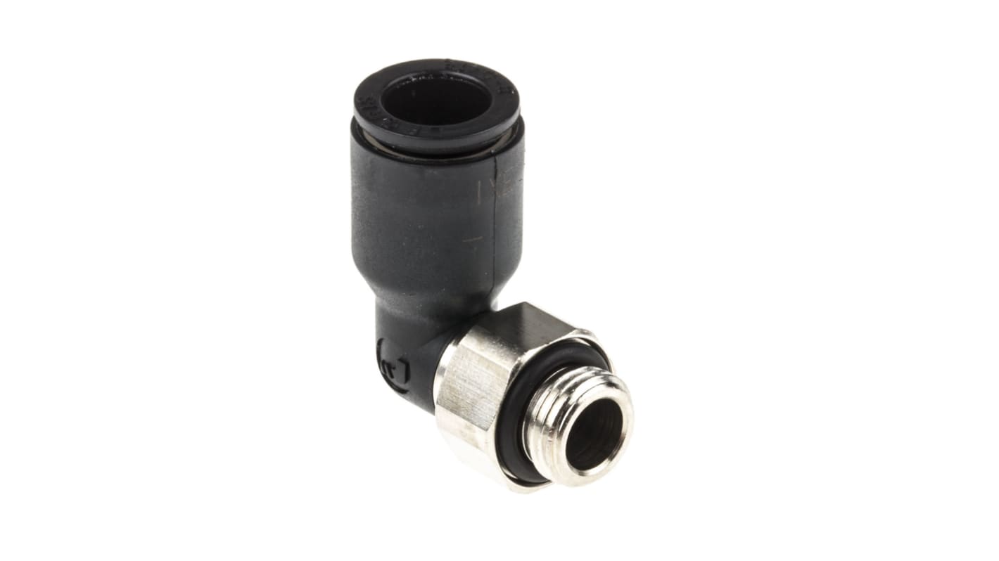 Legris LF3000 Series Elbow Threaded Adaptor, G 1/8 Male to Push In 8 mm, Threaded-to-Tube Connection Style