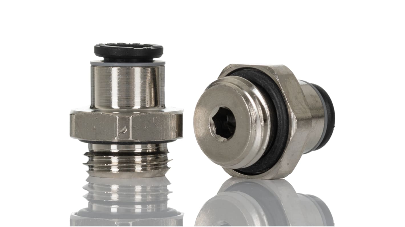 Legris LF3000 Series Straight Threaded Adaptor, G 1/4 Male to Push In 6 mm, Threaded-to-Tube Connection Style