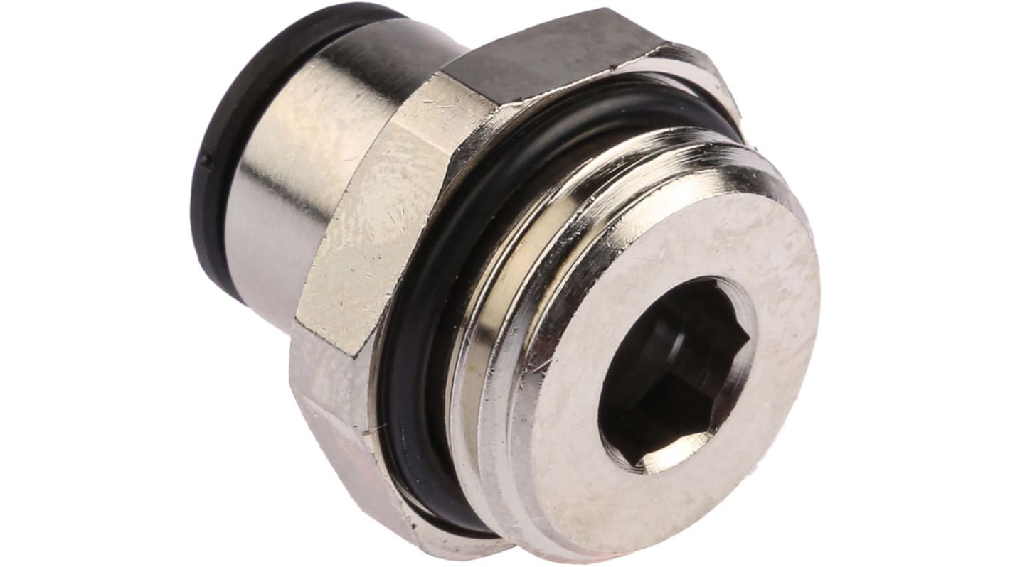 Legris LF3000 G1/2 Stecker x 10-mm-Steckanschluss Gerader Gewindeadapter, Gewinde-zu-Rohr, Messing vernickelt, G1/2