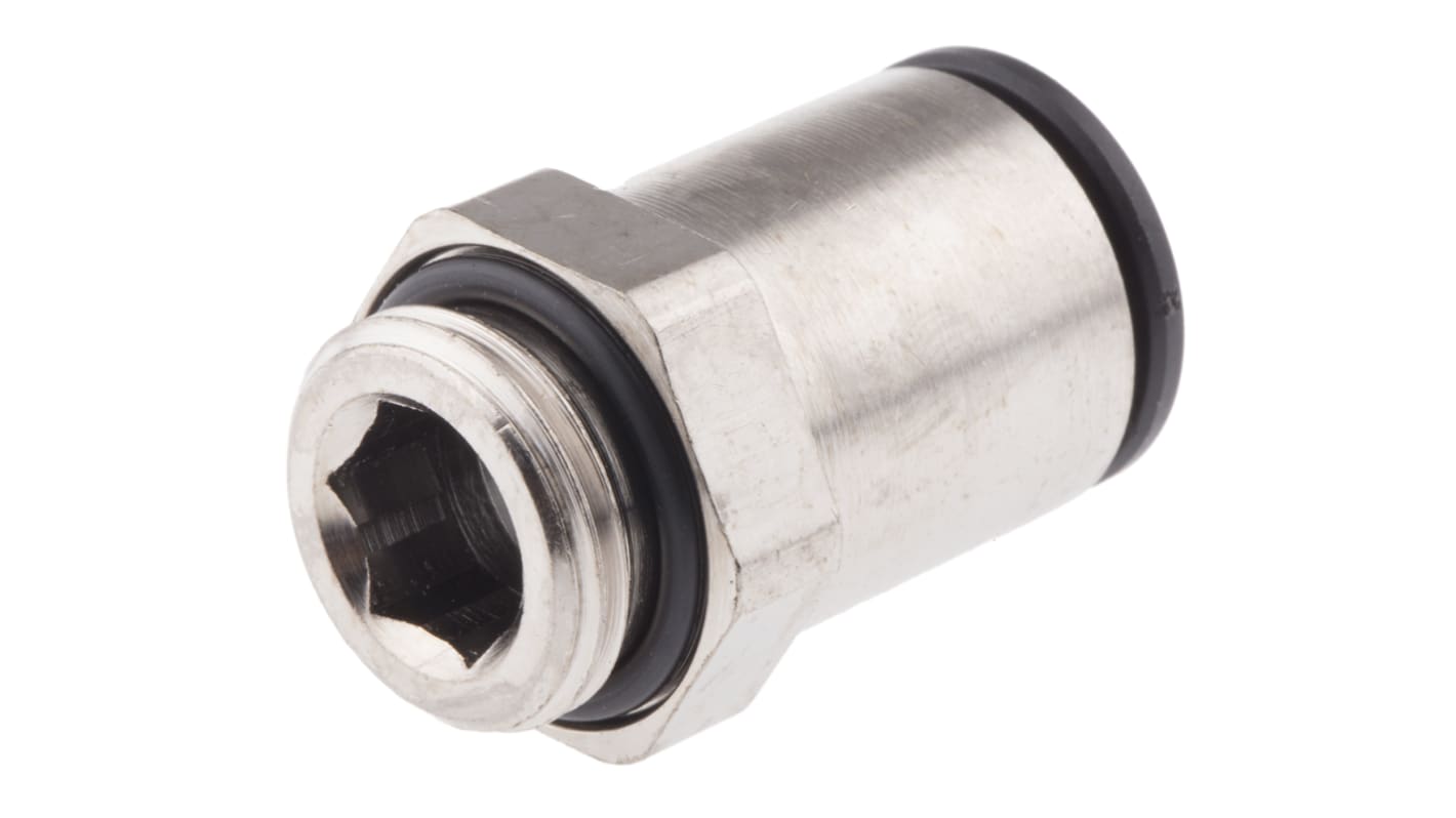 Legris LF3000 Series Straight Threaded Adaptor, G 3/8 Male to Push In 12 mm, Threaded-to-Tube Connection Style