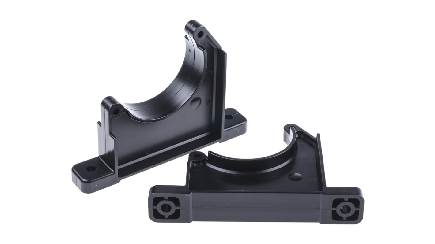 in PP Nero Georg Fischer, diametro foro di fissaggio 9mm 90mm, altezza 105mm, spessore 33mm