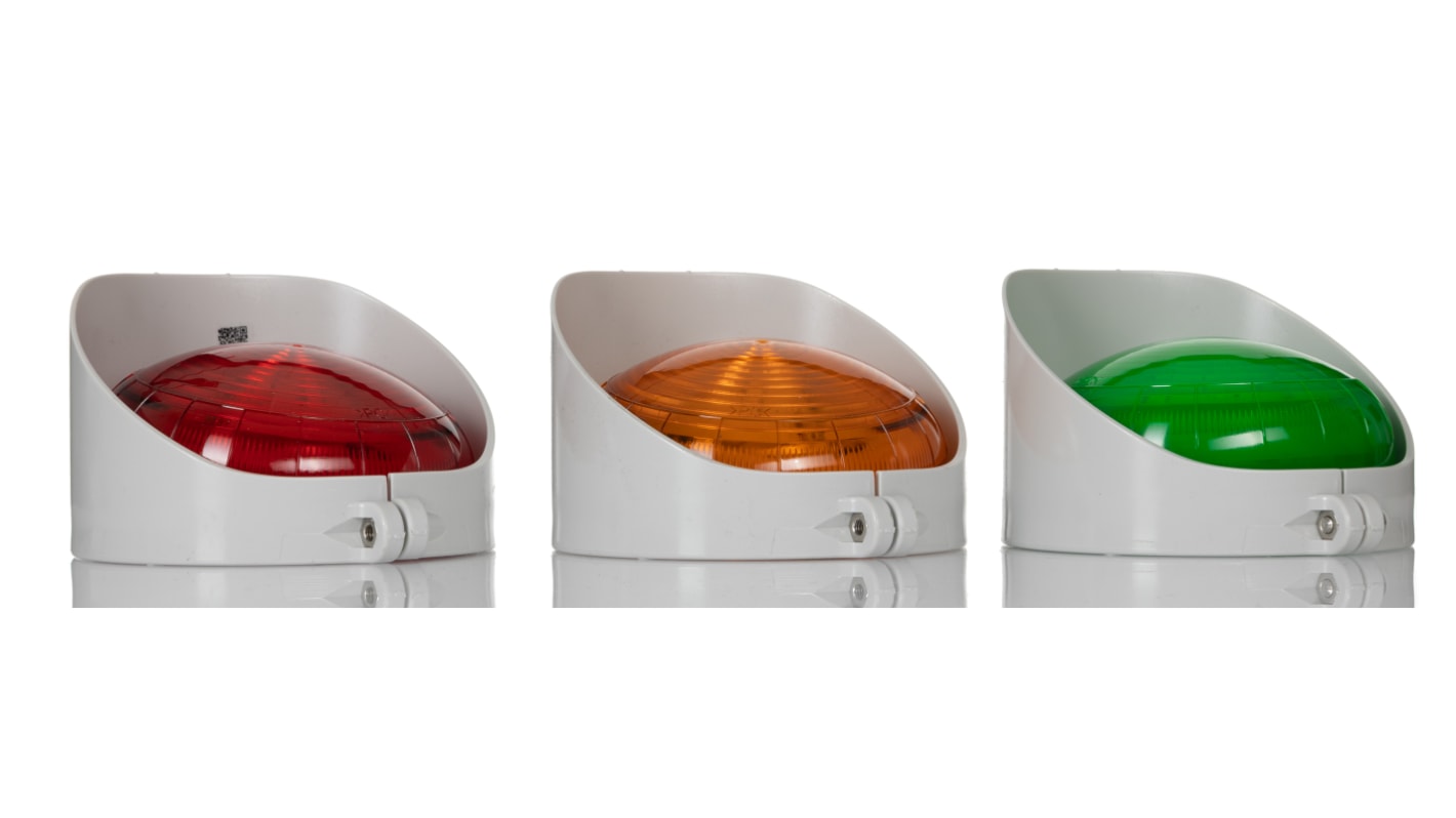 RS PRO Green, Red Traffic Light LED Beacon, 2 Lights, 120 → 240 V ac, Wall Mounting Bracket