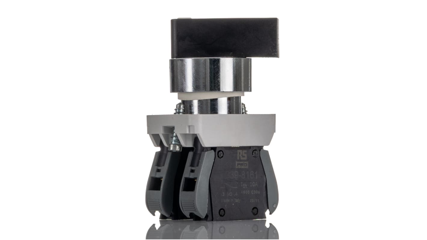 RS PRO Knob Selector Switch - (1NO) 30mm Cutout Diameter, Illuminated 3 Positions