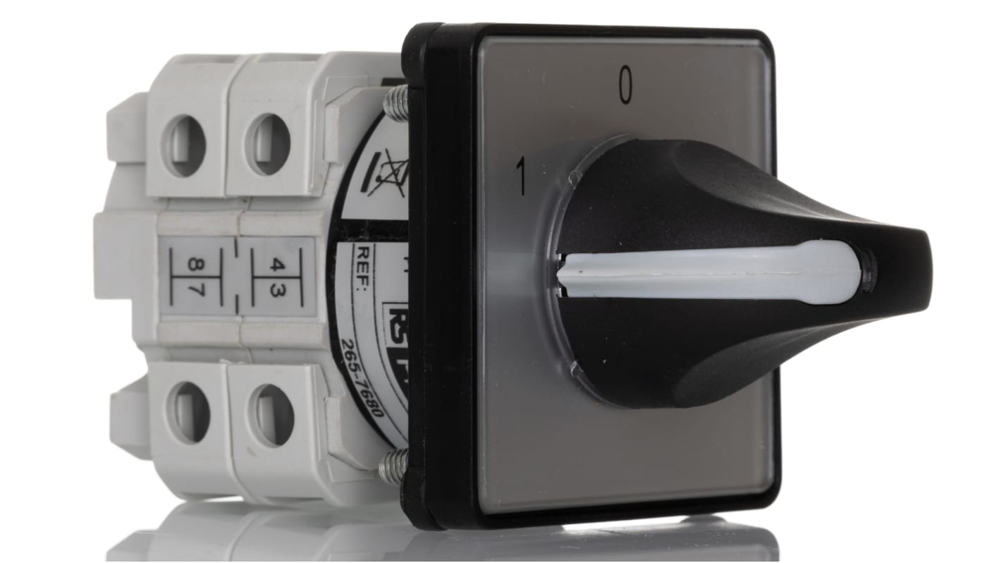 RS PRO, DP 3 Position 60° Changeover Cam Switch, 500V ac, 25A, Knob Actuator