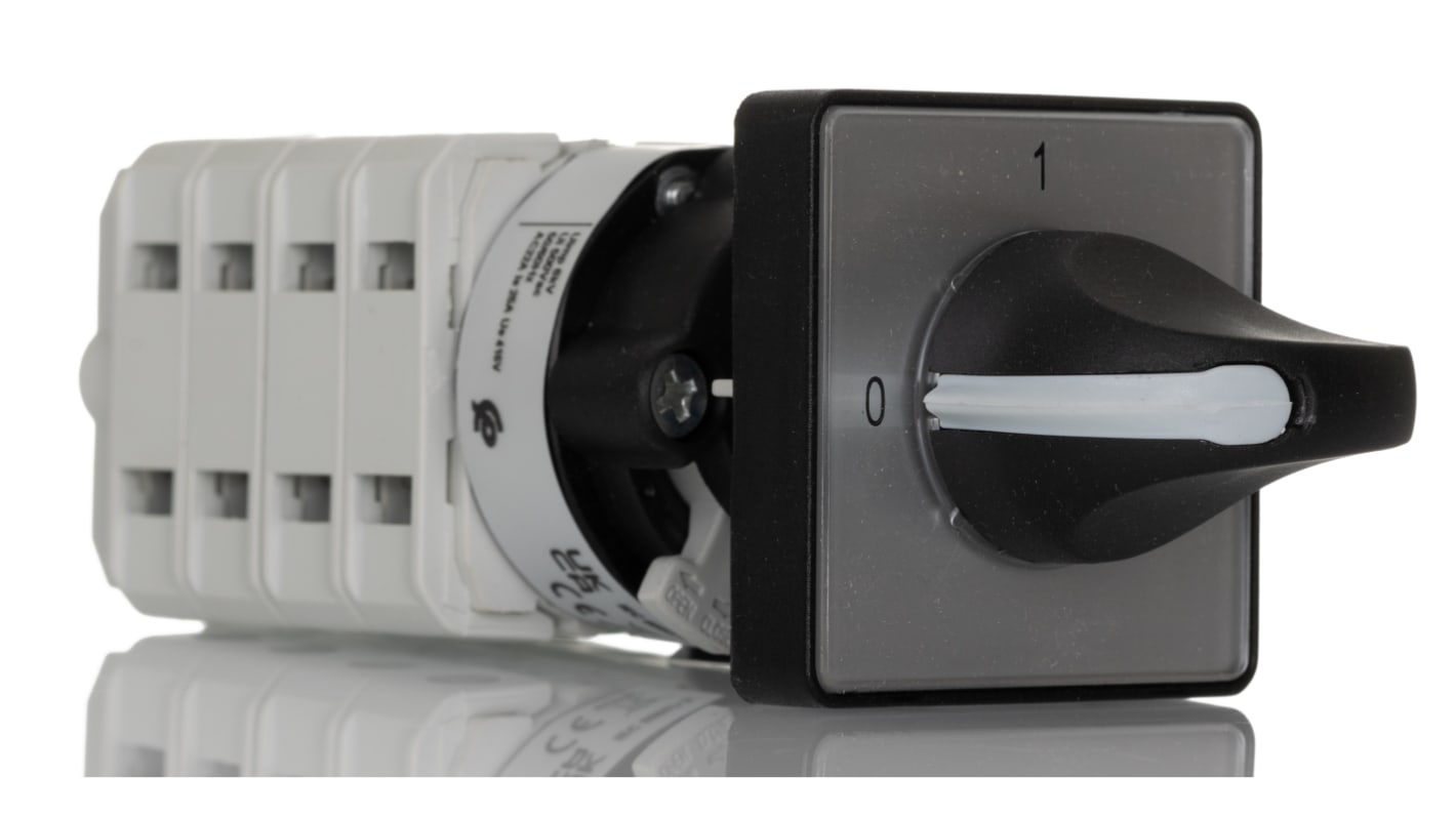 RS PRO, 8P 2 Position 60° Rotary Cam Switch, 500V ac, 25A, Knob Actuator