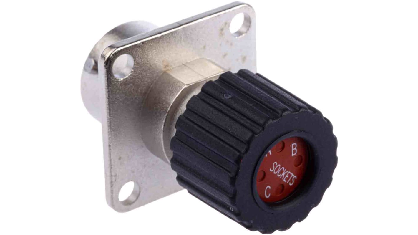 ITT Cannon Circular Connector, 4 Contacts, Panel Mount, Socket, Female, IP67, Trident Neptune Metal Series