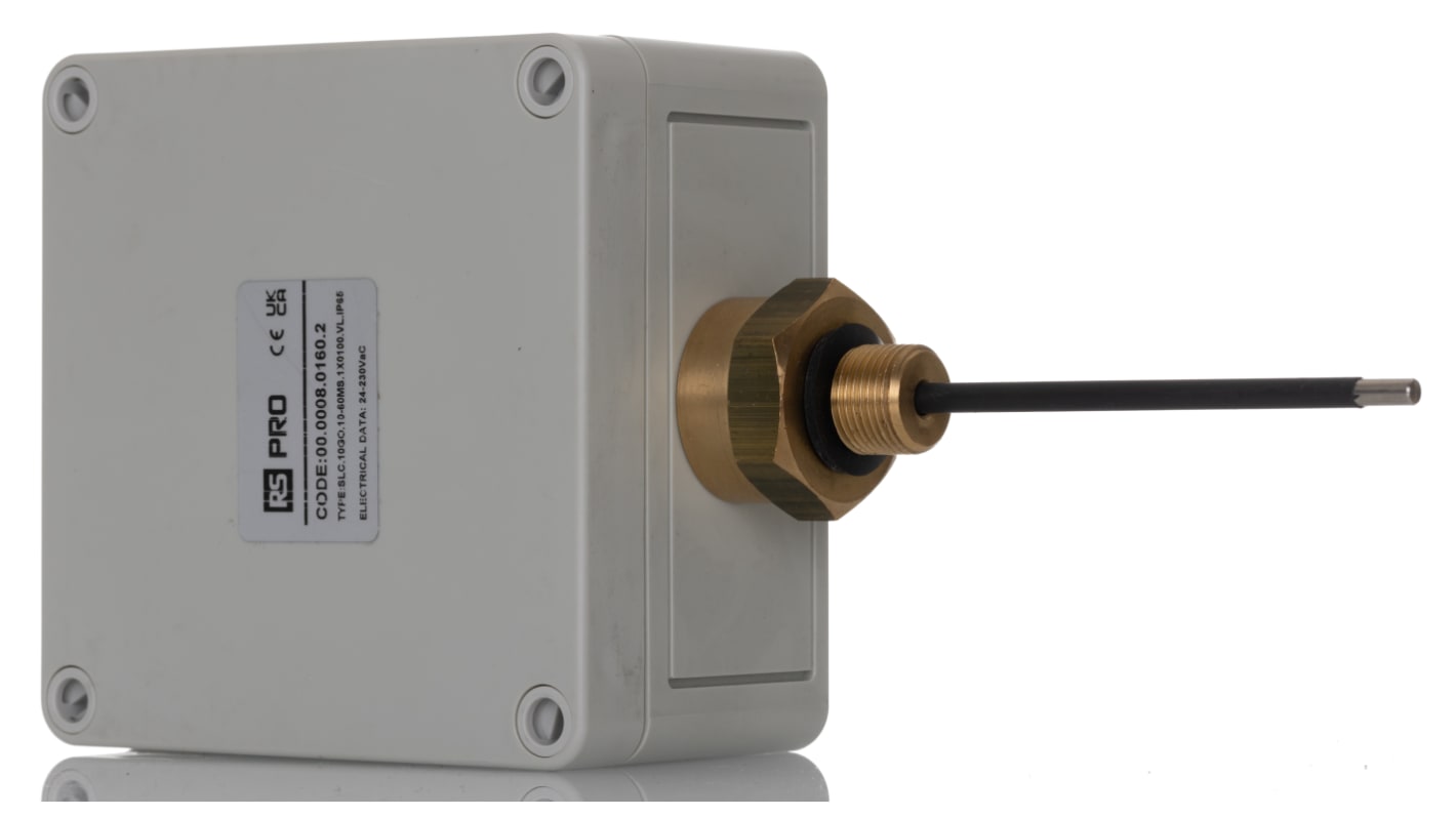 RS PRO Conductive Level Probe, SPDT Relay Output, Threaded Mount, Brass, Stainless Steel Body