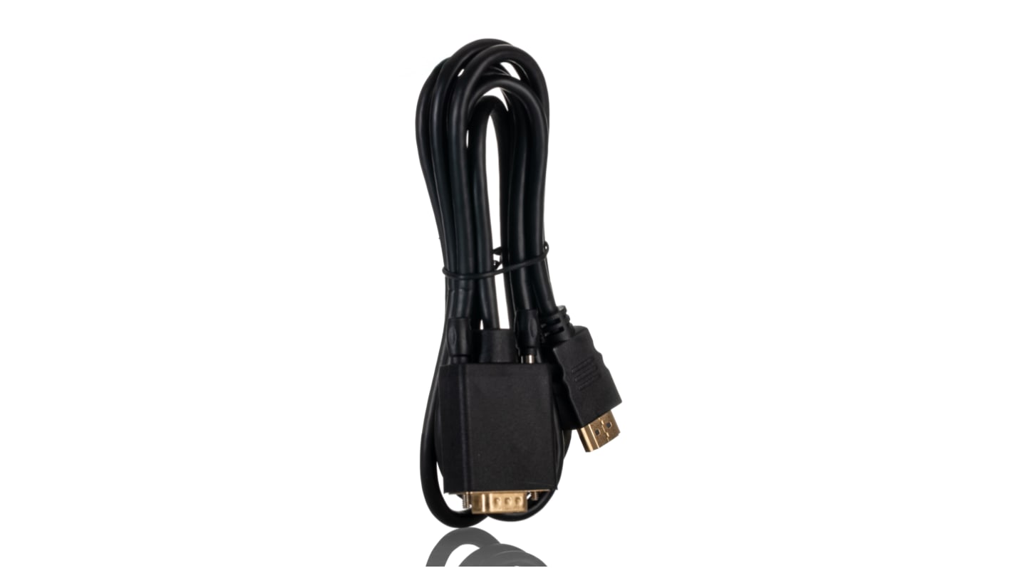 RS PRO, 1.8m Male HDMI to Male VGA 1080p