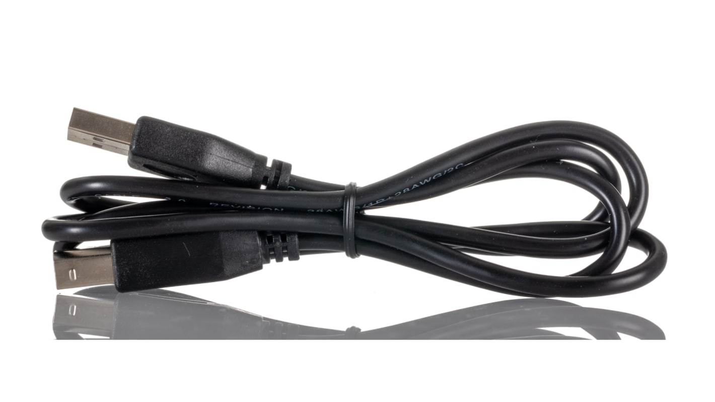 RS PRO USB-kábel, USB A - USB B, Fekete, 3m