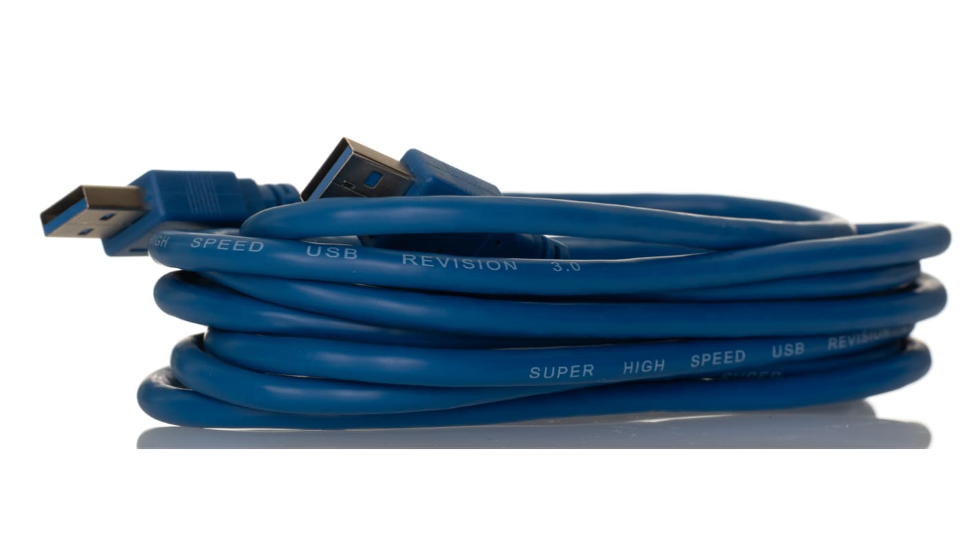RS PRO USB 3.0, Male USB A to Male USB A, 3m