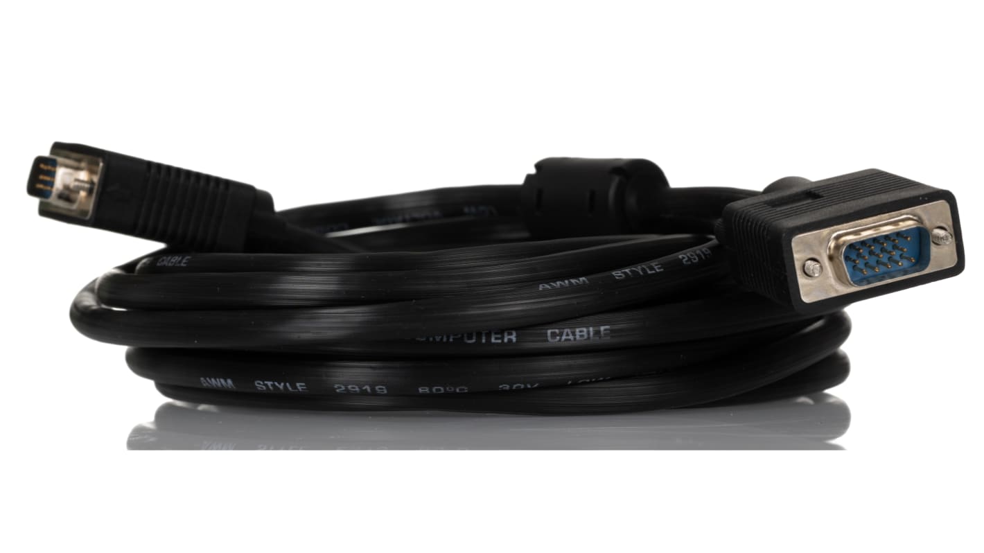 RS PRO Male VGA to Male VGA Cable, 5m Black