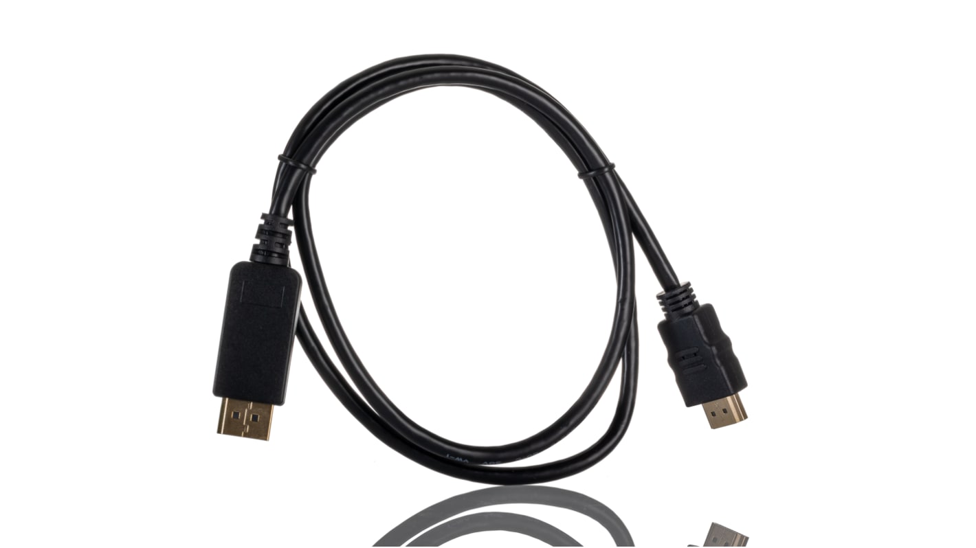 RS PRO Male DisplayPort to Male HDMI, PVC Cable, 1080p, 1m