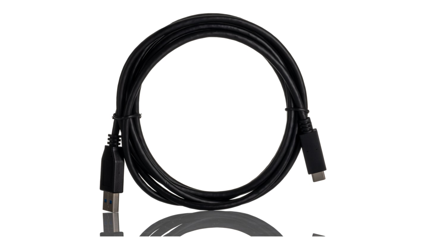 RS PRO USB 3.1, Male USB C to Male USB A, 2m