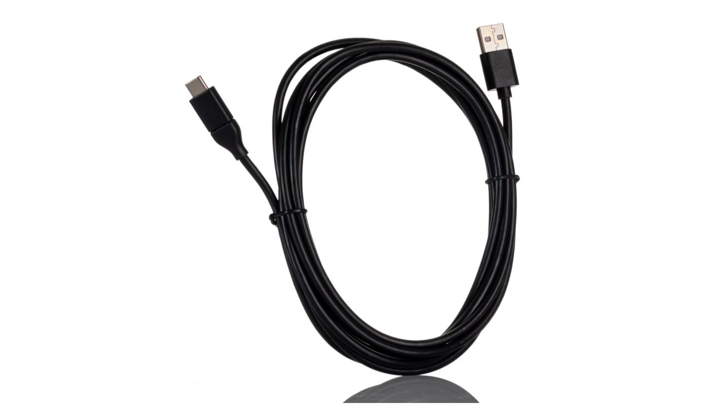 RS PRO USB 2.0, Male USB C to Male USB A, 3m