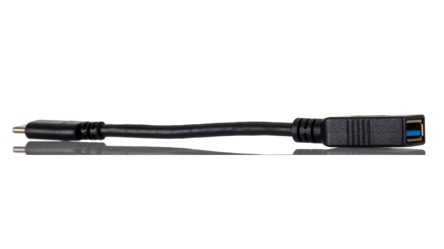 RS PRO USB 3.0, USB 3.1, Male USB C to Female USB A, 150mm